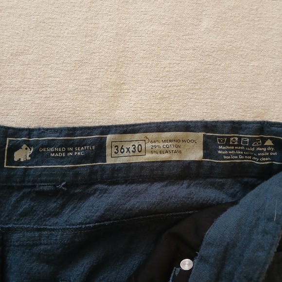 Woolly Longhaul Merino Wool Blend 36 x 30 Blue Pants - Picture 6 of 10